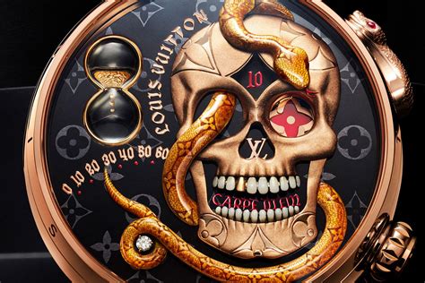 louis vuitton tambour watch strap|With a snake and a skull design, this Louis Vuitton timepiece is the.